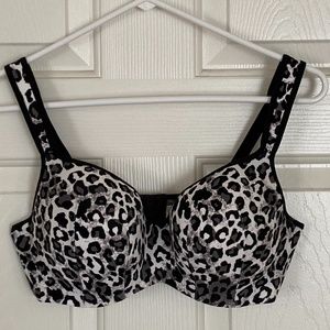 White & Black Leopard Print Cacique Bra